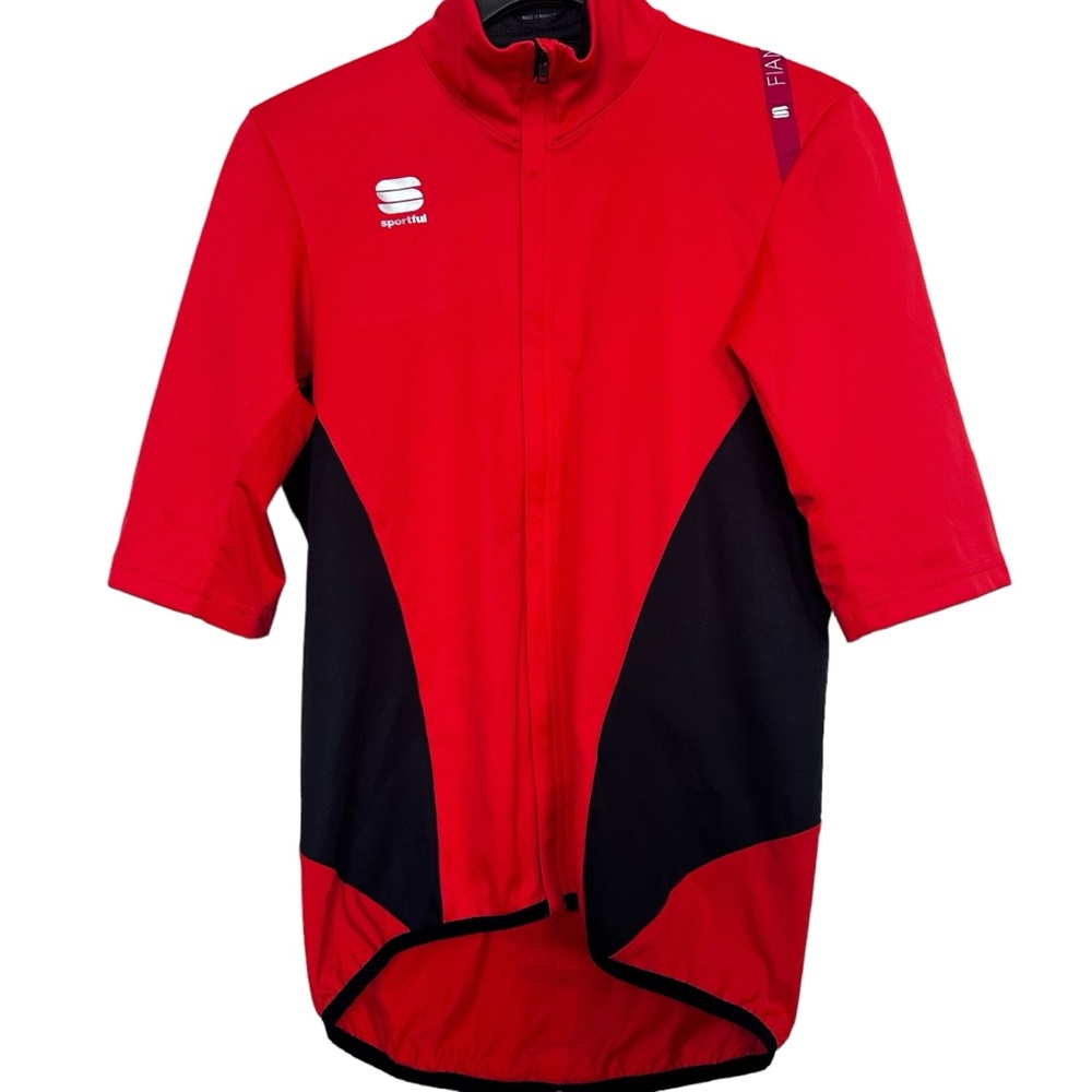 Sportful Fandre Red Black Cycling Shirt Sz M Short Sleeve